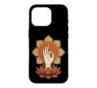 Custodia per iPhone 16 Pro Mano del risveglio Mudra Lotus Mandala meditazione buddista
