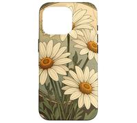 Custodia per iPhone 16 Pro Margherita Art Nouveau Elegance Mese Nascita Fiore