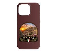 Custodia per iPhone 16 Pro Matera Italia Tramonto Vecchio e Città Mediterraneo Design