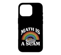 Custodia per iPhone 16 Pro Math Is A Scam Retro Rainbow Exploding Calculator Sarcasm