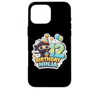 Custodia per iPhone 16 Pro Max 12 Anni Compleanno Ninja Ragazzi Dodici 12 ° Festa Dodicesimo