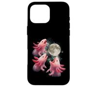 Custodia per iPhone 16 Pro Max 3 Axolotls Ululando Alla Luna Divertente Axolotl Amante