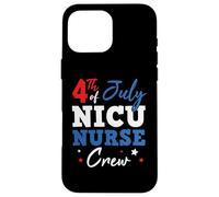 Custodia per iPhone 16 Pro Max 4th of July NICU Nurse Crew America Indepedence Day