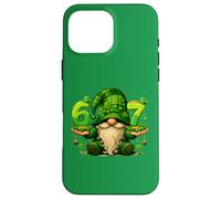 Custodia per iPhone 16 Pro Max 67 Six Seven Meme St Patricks Day Gnomo divertente trifoglio irlandese
