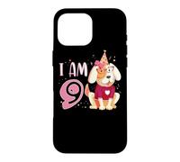 Custodia per iPhone 16 Pro Max 9 ° compleanno ragazza cane cuccioli bambini io sono 9