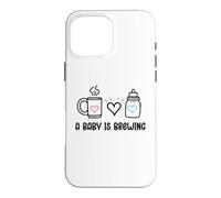 Custodia per iPhone 16 Pro Max A Baby is Brewing Baby Shower Coming Soon Mom and Dad to Be