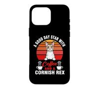 Custodia per iPhone 16 Pro Max A Good Day Starts With Coffee And A Cornish Rex Cat