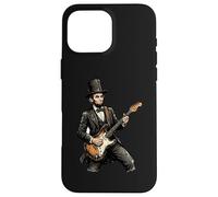 Custodia per iPhone 16 Pro Max Abraham Lincoln Chitarra Elettrica Rock Funny Abe Lincoln