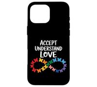 Custodia per iPhone 16 Pro Max Accetta Comprendi Amore Consapevolezza Autismo Infinity Butterfly