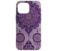 Custodia per iPhone 16 Pro Max Acchiappasogni Boho Magic Batik Etnico Strega Viola Sogni