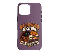 Custodia per iPhone 16 Pro Max Accogliente weekend casalingo con zucca di Halloween