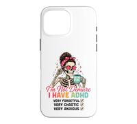 Custodia per iPhone 16 Pro Max ADHD Disordinato Chun Scheletro Caffè Smemorato Caotico