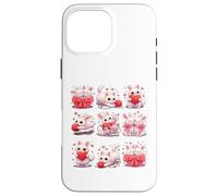 Custodia per iPhone 16 Pro Max Adorable Bunny with Hearts and Yarn