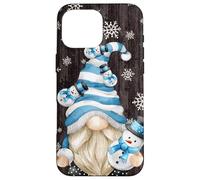 Custodia per iPhone 16 Pro Max Aesthetic Snowflake Pattern With Snowman And Winter Gnome
