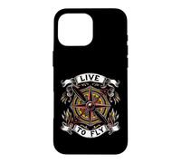 Custodia per iPhone 16 Pro Max Airplane Pilot Live To Fly Aviation Compass Art