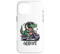 Custodia per iPhone 16 Pro Max Albert Fun Alligator - Moto, design per ragazzi, nome Albert
