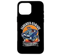 Custodia per iPhone 16 Pro Max Albert's Garage Hotrod Classic Car Design per nome Albert