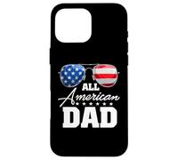 Custodia per iPhone 16 Pro Max All American Dad USA Flag Sunglasses 4th Of July