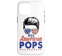 Custodia per iPhone 16 Pro Max All American Pops Grandpa Sunglasses USA Flag 4th of July