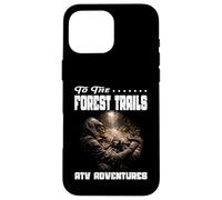 Custodia per iPhone 16 Pro Max ALLE PERCORSI DELLA FORESTA ATV AVVENTURE boschi di cavalli di battaglia rurali