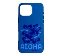 Custodia per iPhone 16 Pro Max Aloha Hawaii Blue Hibiscus