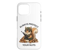 Custodia per iPhone 16 Pro Max Always Protect Your Nuts Cute Scoiattolo Indossare Militare