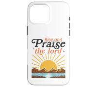 Custodia per iPhone 16 Pro Max Alzati e loda il Signore - Retro Christian Sunburst