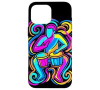 Custodia per iPhone 16 Pro Max Amante del bongo Musica retrowave