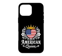 Custodia per iPhone 16 Pro Max American Queen America Flag USA Proud American Woman