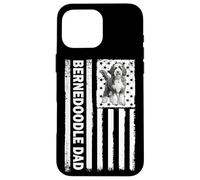 Custodia per iPhone 16 Pro Max American USA Flag 4th July Mens Dads Bernedoodle Dog Lover