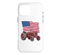 Custodia per iPhone 16 Pro Max American USA Flag Tractor Farmer