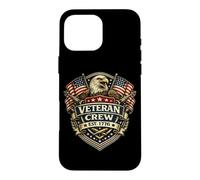 Custodia per iPhone 16 Pro Max American Veteran Crew Est 1776 Eagle Shield Patriotic Stati Uniti