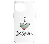 Custodia per iPhone 16 Pro Max Amo la bandiera della Bulgaria nel cuore