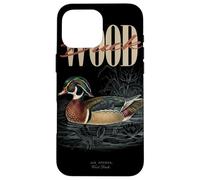 Custodia per iPhone 16 Pro Max Anatra vintage in legno per osservare gli uccelli, arte della natura e