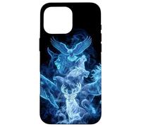 Custodia per iPhone 16 Pro Max Animali selvatici Balena Aquila Cavallo Blu Lupo Mondo