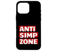 Custodia per iPhone 16 Pro Max Anti Simp Zone No Simping Here Simp Police Meme Rizz Simps