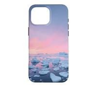 Custodia per iPhone 16 Pro Max Arctic Iceberg Field Sotto Rosa Polare Alba Paesaggio