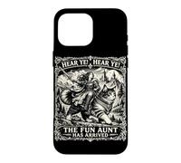 Custodia per iPhone 16 Pro Max Ascolta, senti, la zia divertente è arrivata Knight Cat Fantasy