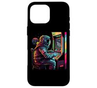 Custodia per iPhone 16 Pro Max Astronauta di gioco dell'universo dei pianeti arcade retrò