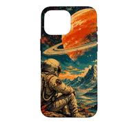 Custodia per iPhone 16 Pro Max Astronauta retrò Space Explorer Vintage Paesaggio cosmico