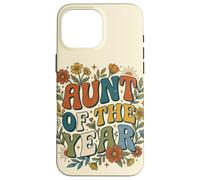 Custodia per iPhone 16 Pro Max Aunt of the Year Retro Floral Auntie