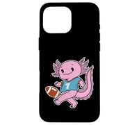 Custodia per iPhone 16 Pro Max Axolotl gioca a football americano