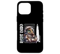 Custodia per iPhone 16 Pro Max Baby Roar Astronaut Dinosaur Dino Space Cosmic Galactic Art