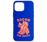 Custodia per iPhone 16 Pro Max Bacon Rules Carino Cartoon Amante Cibo Umorismo