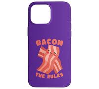 Custodia per iPhone 16 Pro Max Bacon The Rules Kawaii Carino Divertente