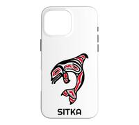 Custodia per iPhone 16 Pro Max Balena orca nativa americana dell'Alaska
