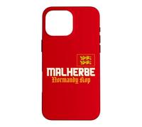 Custodia per iPhone 16 Pro Max Bandiera della Normandia, Leoni Gialli, Malherbe, Uomini Donne Normandia