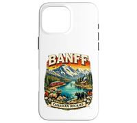 Custodia per iPhone 16 Pro Max Banff Canada Retro Mountain Scenico Parco Nazionale Souvenir