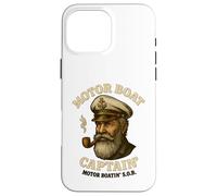 Custodia per iPhone 16 Pro Max Barca a motore Captain Funny Pontoon Boating