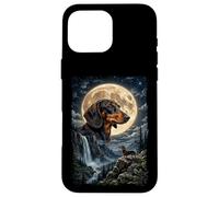 Custodia per iPhone 16 Pro Max Bassotti con Luna - cani